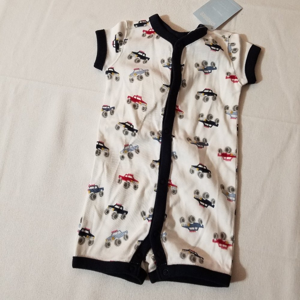 Gymboree Monster Truck Fan 0-3 month Pajama outfit NWT